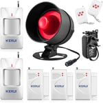 KERUI 115db DIY Wireless Home Security System,Indoor Outdoor Weather-Proof Siren,Window Door Sensors Motion Sensor,Shed Garage Alarm with Remote Control,Burglar Door Alarm for Hotel Shop House