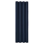 Deconovo Rideaux Occultants Isolant Thermique Anti Froid, 140×175 CM (Largeur x Hauteur), Rideaux pour Salon et Chambre, Design Moderne à Oeillets, Bleu Marine