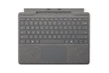 Microsoft Surface Pro Keyboard - tastatur - med trackpad, accelerometer, Surface Slim Pen 2 opbevaring og opladningsbakke - platinum Indgangsudstyr