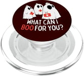 Costume d'Halloween d'infirmière Fantôme Pun « What Can I BOO For You ? » PopSockets PopGrip pour MagSafe