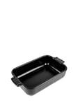 PEUGEOT - Rectangular ceramic casserole dish - 22 cm (including handles) x 12 cm x 4.5 cm - capacity: 850 ml - 10 year guarantee - Satin Black Colour