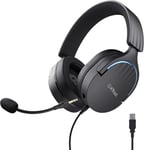 Gxt 490 Fayzo Casque Gaming Usb Son Surround 7.1, Pilotes 50Mm, Éclairage Rgb, 85% Plastiques Recyclés, Casque Gamer Filaire Over-Ear Pour Pc Ps5, Microphone Antibruit - Noir