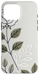 Coque pour iPhone 16 Pro Max Rose florale botanique, style minimaliste, roses d'amour