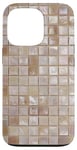 Coque pour iPhone 13 Pro Motif mosaïque beige crème Y2K ton neutre