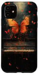 Coque pour iPhone 11 Musique Piano Papillon Design Amateur De Piano Musicien