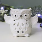 Ceramic Wax Burner Owl Cut Out Oil Burner Tealight Holder Christmas Home Decor