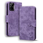 TEDTIKJT Coque pour Samsung Galaxy A71 4G Etui Protection Housse Premium en Cuir PU Flip Cover Galaxy A71 4G Magnétique Portefeuille Cover pour Samsung Galaxy A71 4G, Violet Chat