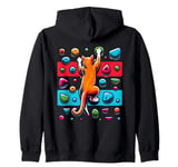 Cat Wall Climbing Boulderer Climb Rock Climber Bouldering Zip Hoodie