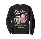 Hot Cocoa and Christmas Movies Groovy and Festive Holiday Sweatshirt