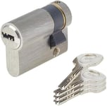 Yale YC1000+ Demi-Cylindre de Serrure 30x10 mm pour Porte Extérieure/Entrée/Garage, 6 Goupilles, 4 Clés, Nickelé