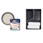 Dulux 500006 Matt Emulsion Paint For Walls And Ceilings - Egyptian Cotton 2.5L & Harris 101092005 Essentials Walls & Ceilings Twin Set | 1 x Tray, 1 x Frame, 2 x Roller Sleeves | 9"