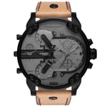 Diesel DZ7406 Mr. Daddy 2.0 Chronograph Brown Leather Mens Watch - One Size