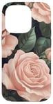 Coque pour iPhone 14 Pro Blush Rose Bloom Dark Garden Design