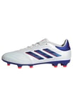 adidas COPA Pure II League Football Boots Firm Ground, Cloud White/Lucid Blue/Solar Red, 3.5 UK