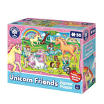 Orchard Toys Unicorn Friends Jigsaw Puzzles for Kids - 50-Piece Unicorn Puzzle for 4+ Year Olds with Giant Poster and Learning Guide - Unicorn Gifts for Girls, Boys, Toddlers, Children - Age 4-7 years