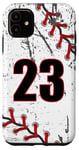 Coque pour iPhone 11 Numéro 23 Baseball 23 Numéro Amoureux de Baseball Vintage Rétro