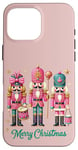 iPhone 16 Pro Max Preppy Pink Nut cracker Merry Christmas Cute Xmas Nutcracker Case