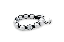 Eye Candy ECJ-BR0234 Bracelet pour femme en coton synthétique avec perle 19,5 cm, Eine Grösse, Coton, Pas de gemme