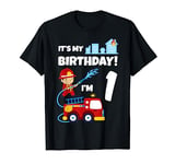 It's My 1st Birthday Fireman Fire Truck 1 Years Old Maching T-Shirt