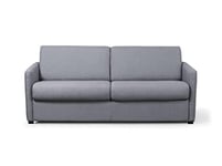 LOUNGITUDE - Agathe - Canapé Convertible - Express - 3 Places - Véritable Matelas - en Tissu - Gris Clair -L178cm