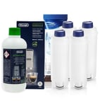 4 Water Filters for Delonghi DLSC002 SER3017 and Descaler EcoDecalk DLSC500