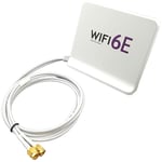 WiFi 6E Antenna 6dBi Magnetic Stand RP-SMA Cable PC Router Tri Band AX Network