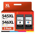 HALLOLUX Replacement pour Canon PG-545XL CL-546XL PG 545XL CL 546XL Cartouches d'encre Multipack pour Pixma MX495 TR4550 TR4551 TS3150 TS3151 MG2450 MG2500 MG2950 MG2550S (1 Noir 1 Couleur)