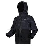 Regatta Veste Enfant imperméable à capuche, Blackcamo/Black, 7-8 Ans ( EU 128 )