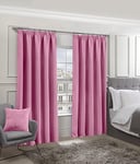 Emma Barclay – Blackout Curtains for Bedroom Living Room Thermal Insulated Woven Pencil Pleat Blackout Curtains Cali Collection (90” x 90” Inch)(Pink)