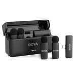 Boya BY-V4U Microphone sans Fil pour iPhone 15 Android Type C Smartphone Wireless Lapel Mic pour vidéo Podcast Interview Streaming Vlog Youtube