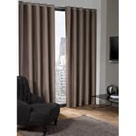 Emma Barclay Logan - Textured Woven Blackout Eyelet Curtains in Taupe - Width 90 x Drop 72" (228 x 183cm)