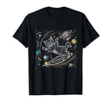 Funny Kitten Cat Space Planets Stars Men Women T-Shirt