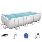 Kit Piscine hors sol tubulaire rectangulaire - 549 x 274 x 122 cm - Power Steel