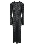 Pieces Pcnaya Ls O-Neck Lace Maxi Dress D2D Jit Svart