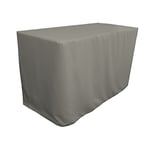 LA Linen Polyester Poplin Fitted Tablecloth 48 by 24 by 30-Inch, Gray, Dark Grey, 122 x 61 x 0.2 cm