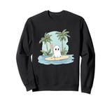 Funny Ghost Stand Up Paddle Halloween Lake Summer Costume Sweatshirt