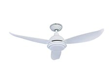 Ventilateur de plafond blanc à économie d’énergie Raja avec éclairage LED dimmable, Télécommande incluse, 122 cm