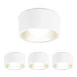 YindaLux Lot de 4 Spot LED Blanc, Plafonnier Spot avec GX53 LED de 7W 800LM 4000K blanc neutre 230V, rond Ø95x55mm comme Spots de Plafond en aluminium pour salon couloir cuisine