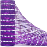 Snöboll Lila Metallic Mesh Band, 10 tum x 30 fot (10Yard), Lila med