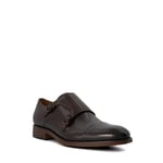 Dune London Mens SULLIVANN Double-Strap Monk Shoes - Brown Leather (archived) - Size UK 11