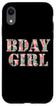 Coque pour iPhone XR Rose camouflage anniversaire fille militaire chasseur anniversaire