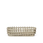 Ferm Living - Ceramic Basket Oval Cashmere - Kurver og esker - Beige