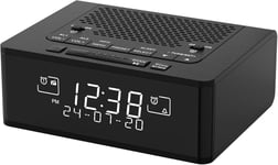 Réveil Radio Dab Et Fm Avec 40 Stations Préréglées, Écran Lcd Dimmable, Double Alarme Avec Bouton On/Off, Snooze, Bluetooth 525