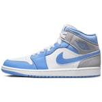 Baskets Nike  Air Jordan 1 Mid University Blue Grey