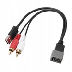 Câble adaptateur RCA USB audio de voiture 23 cm/9,06 pouces 8 broches