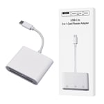 Blue Type-C Card Reader Adapter for Apple Phones Compatible with TFSD and CF Camera Connection 25x22cm