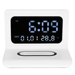 Clock Phone Wireless Charger Digital Alarm Clock Multfunction Electronic Desk Ca