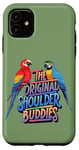 Coque pour iPhone 11 The Original Shoulder Buddies Perroquet Ara Amoureux des oiseaux