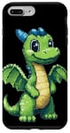 Coque pour iPhone 7 Plus/8 Plus Style artistique ludique vert Wyvern Dragon Pixel pour enfants