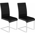 Woltu - Lot de 2 Chaises Salle à Manger Chaise Cantilever en Similicuir, Doux et confortable, Noir